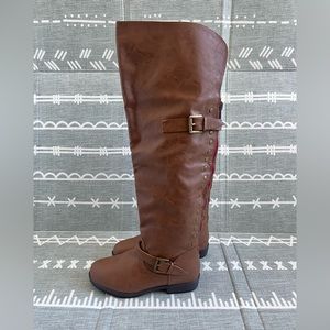 Women’s Brown Faux Leather Boots, size 7.5